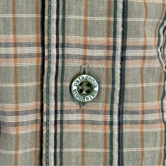 Patagonia Worn Wear M's Puckerware Shirt matcha green SZ L organic cotton blend - Picture 3 of 10